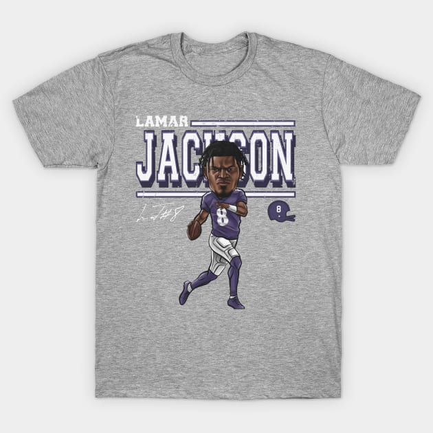 Lamar Baltimore Cartoon T-Shirt by ClarityMacaws